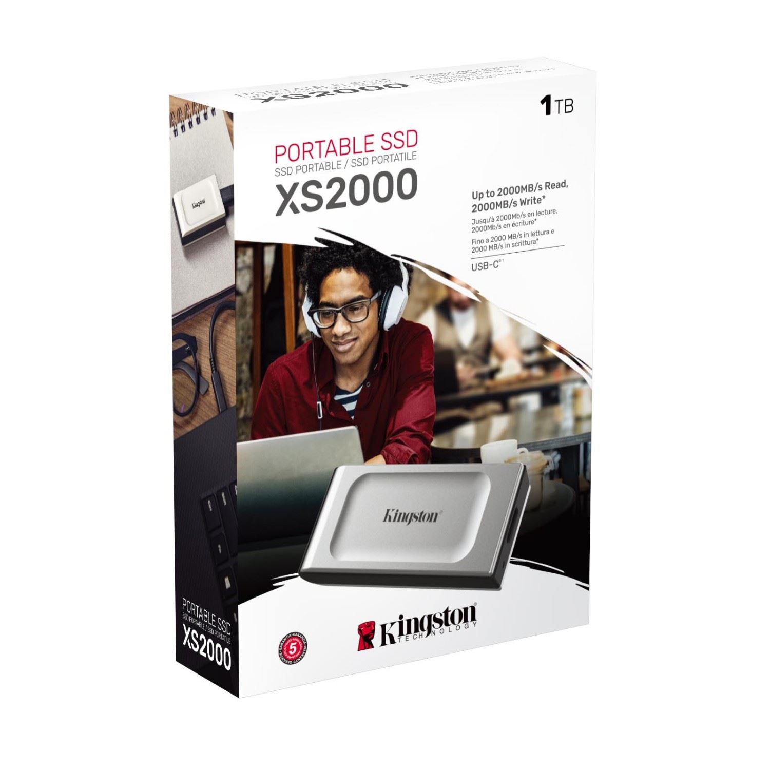 SSD Externo Kingston XS2000 1TB USB 3.2 Gen 2x2 Portátil 2000MB/s IP55